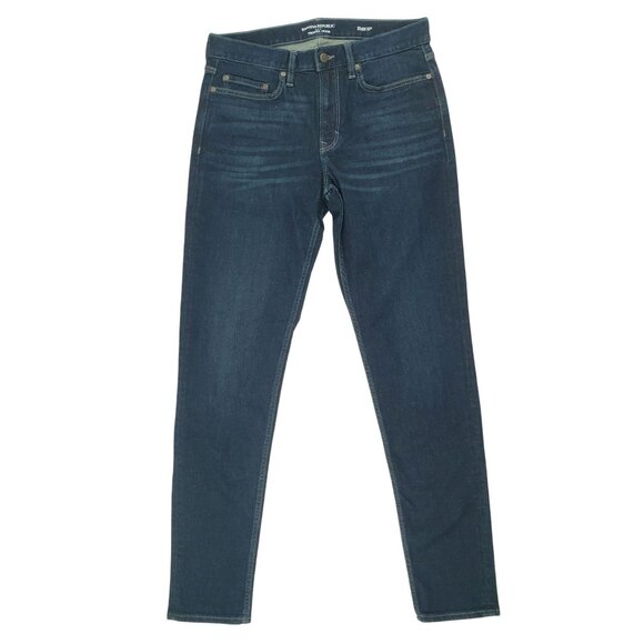 Banana Republic Jeans Men 31x34 Slim Fit Traveler Stretch Dark Blue Denim NWOT - Picture 1 of 10
